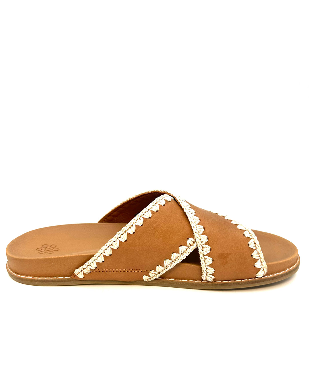 Brown Leather Criss Cross Sandals - Size 7