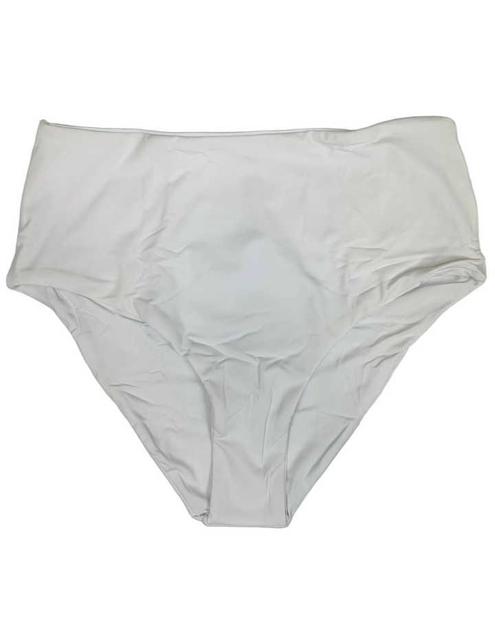 White High Waist Bikini Bottom - Small