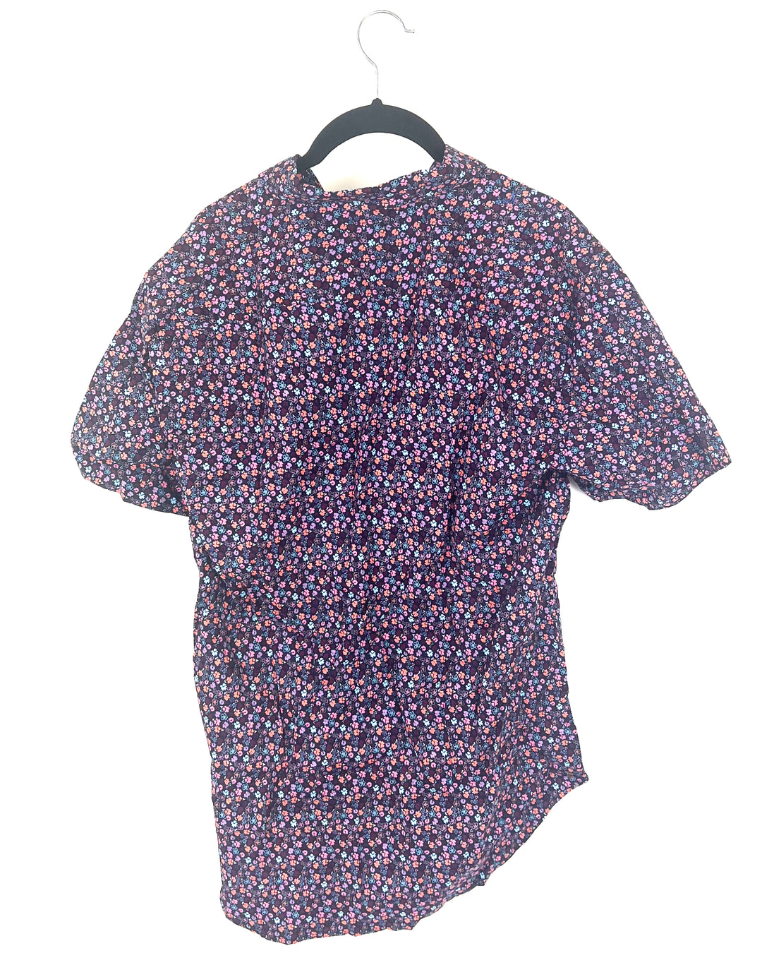 MENS Purple, Coral, Maroon and Blue Floral Button Up - Medium