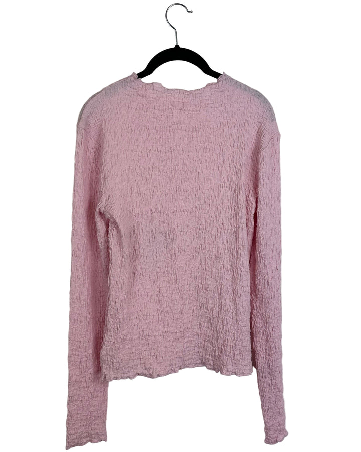 Pink Ruched Long Sleeve Top - Size 2/4