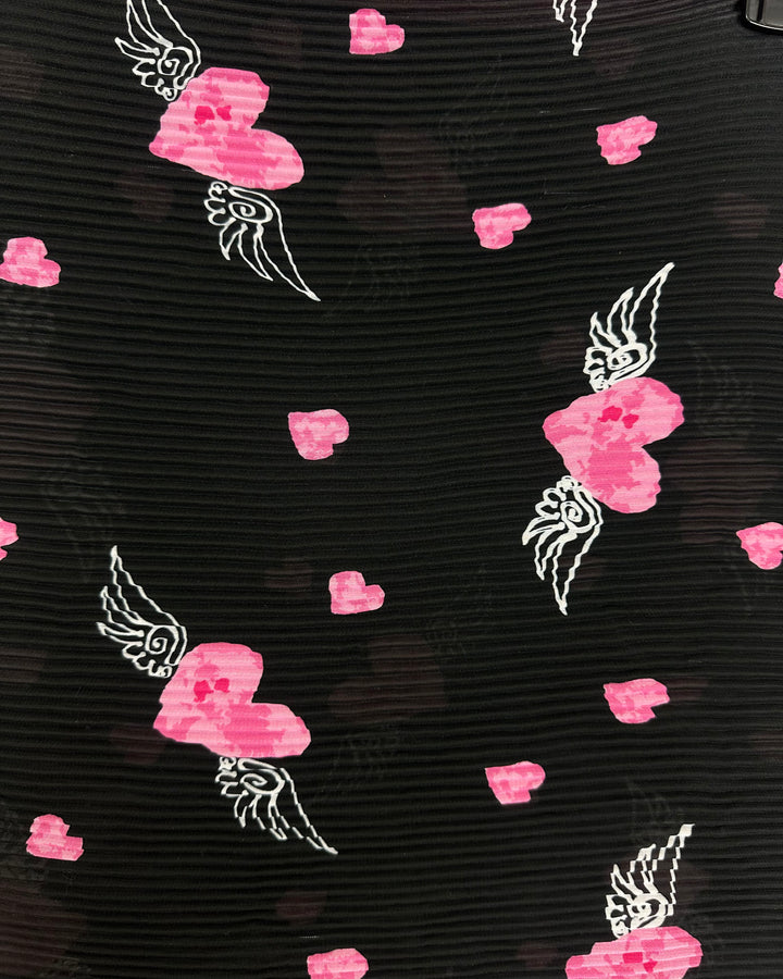 Black and Pink Flying Hearts Scarf