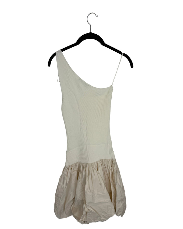 One Shoulder Cream Balloon Dress- Size 2/4