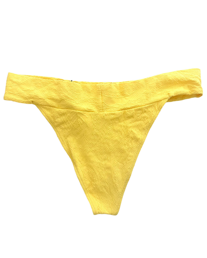 Yellow Embossed Cheeky Bikini Bottom - Extra Large and Extra Extra Large