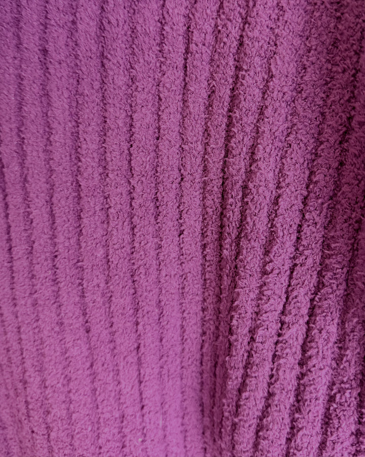 Plum Ribbed Hooded Sweater – Size 6/8