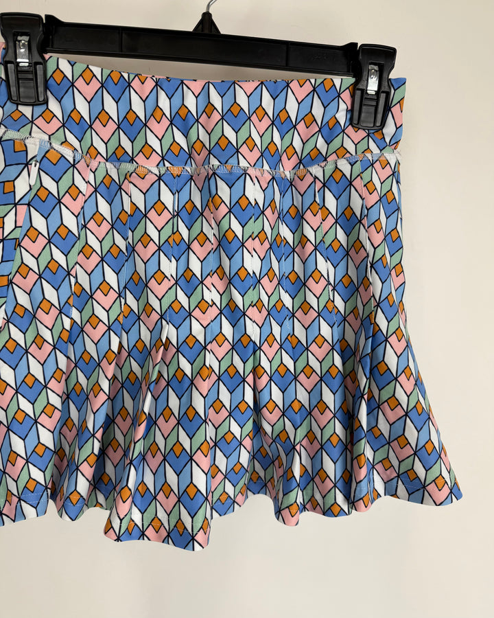 Geo Print Pleated Skort - Size 2/4