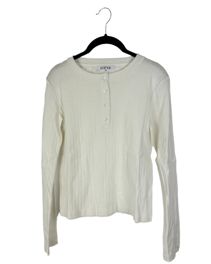 White Button Down Long Sleeve - Large