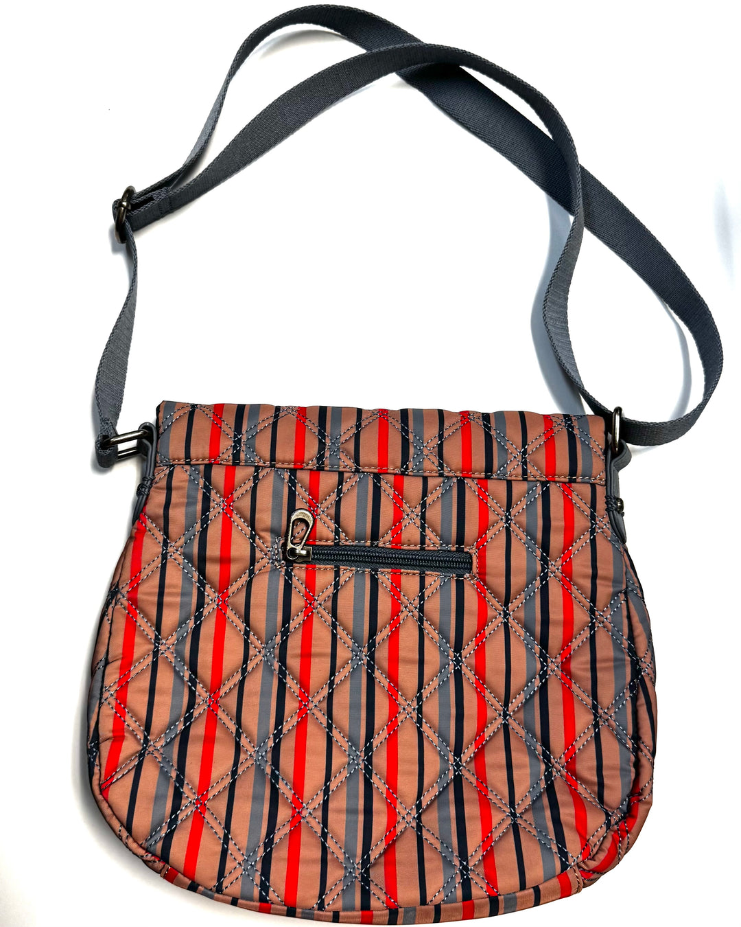 Red And Blue Striped Crossbody Bag