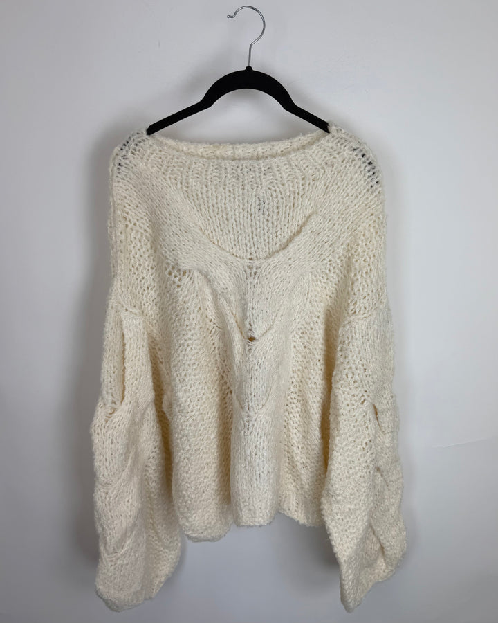 White Open Knit Sweater - Size 6/8