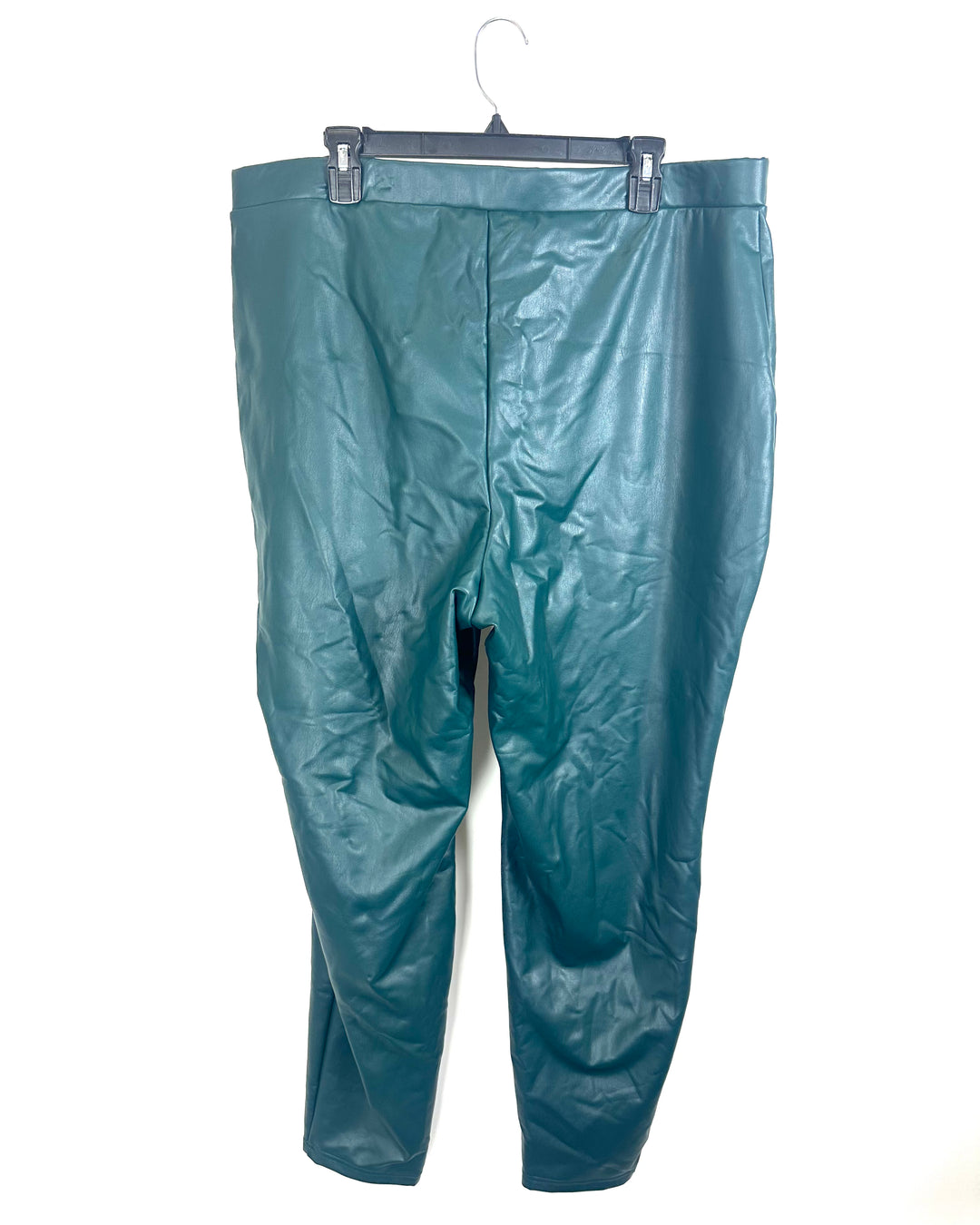 Emerald Green Faux Leather Trouser Pants - Size 2x