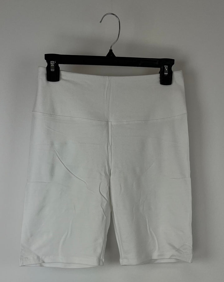 White Biker Shorts - Size 6-8