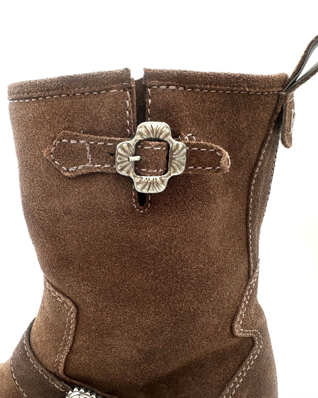 Brown Suede Buckle Boots -  Size 8, 9 and 11
