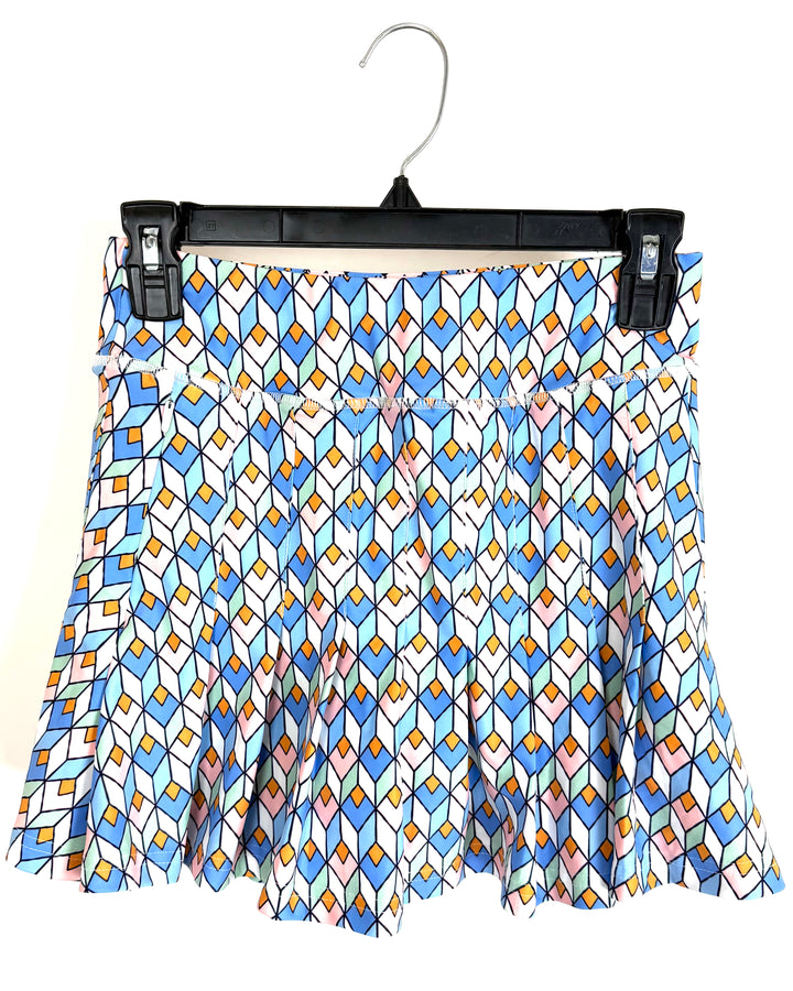 Geo Print Pleated Skort - Size 2/4