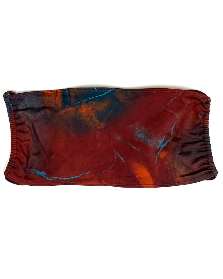 Abstract Print Bandeau Swim Top - XS, S, M, L, XL, XXL, XXXL