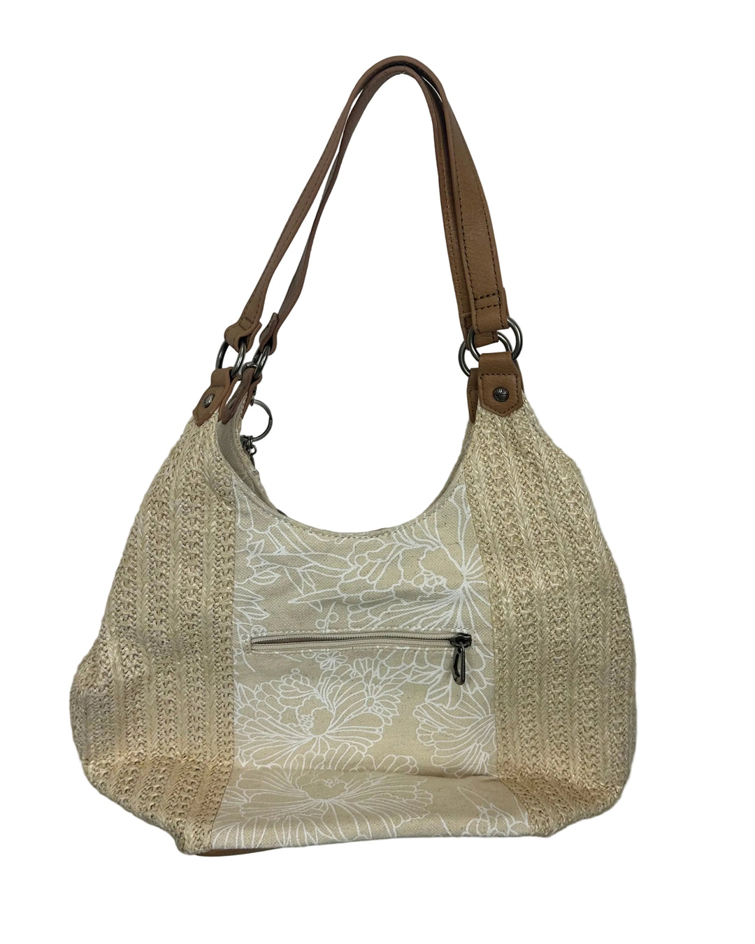 Sand Floral Crochet Shoulder Bag