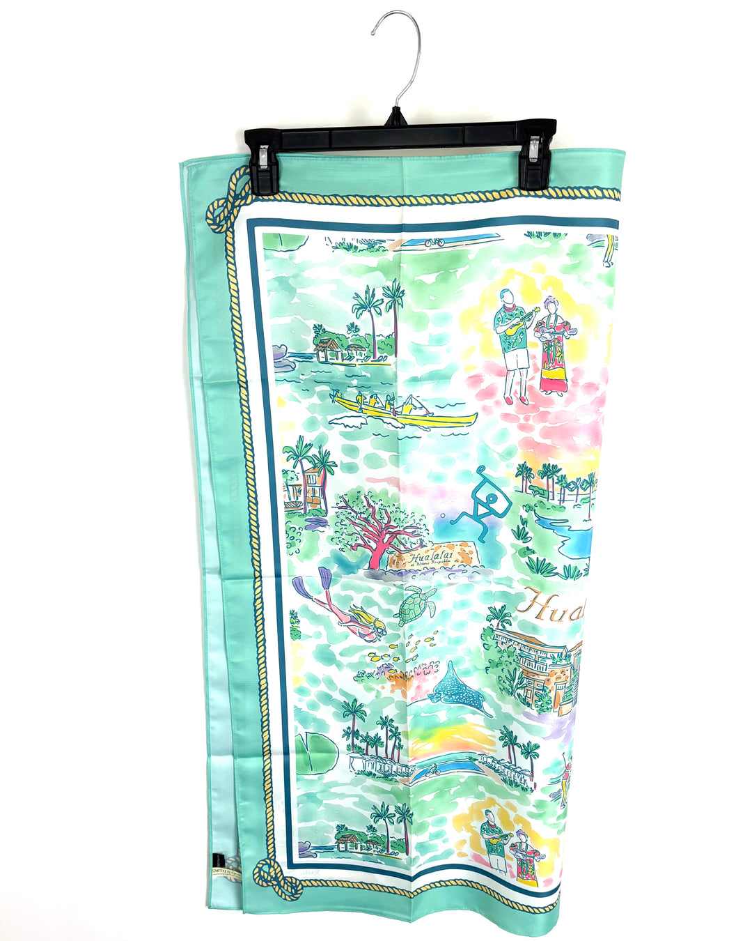 Tropical Golf Print Square Scarf - One Size FIts All