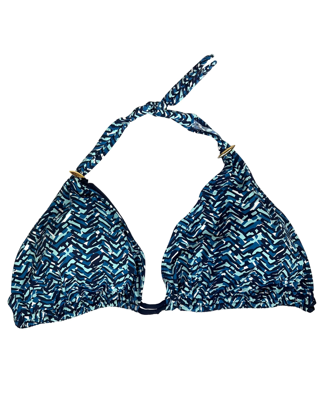 Shades of Blue Double String Multi Wear Bikini Top - Large