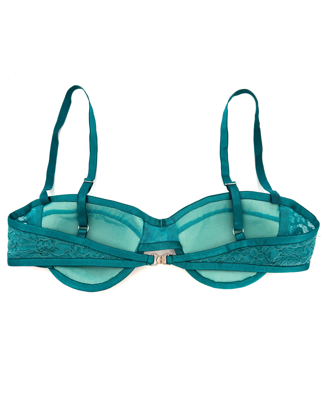Dark Teal Lace Underwire Bra - A Cup