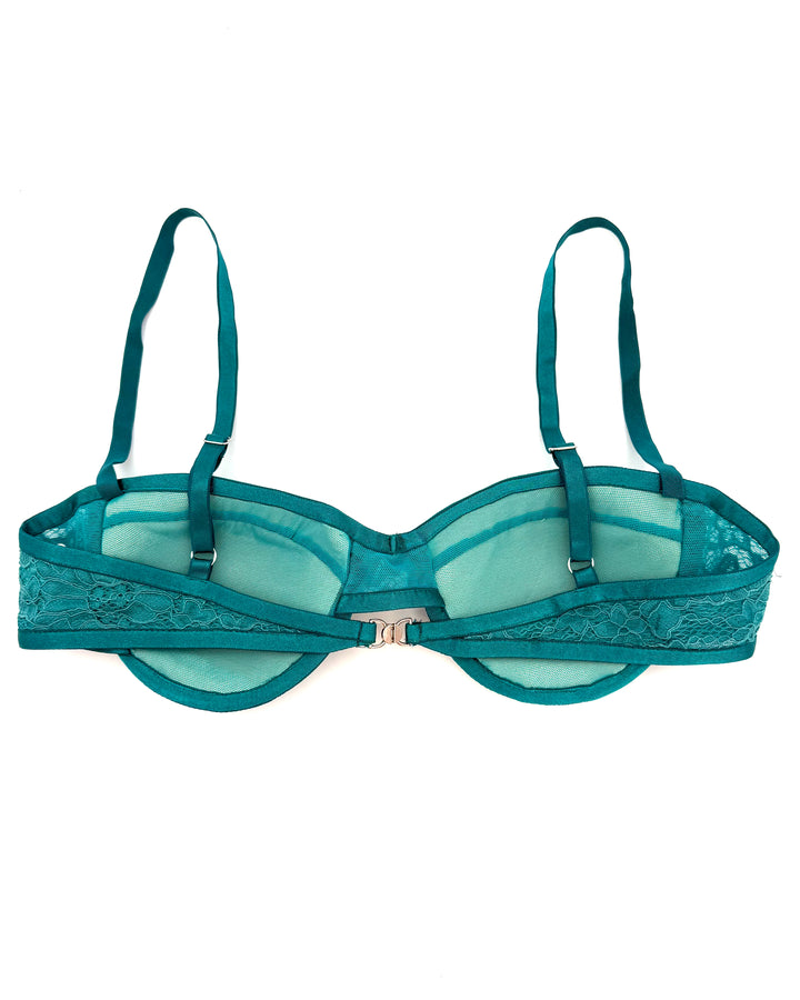 Dark Teal Lace Underwire Bra - A Cup