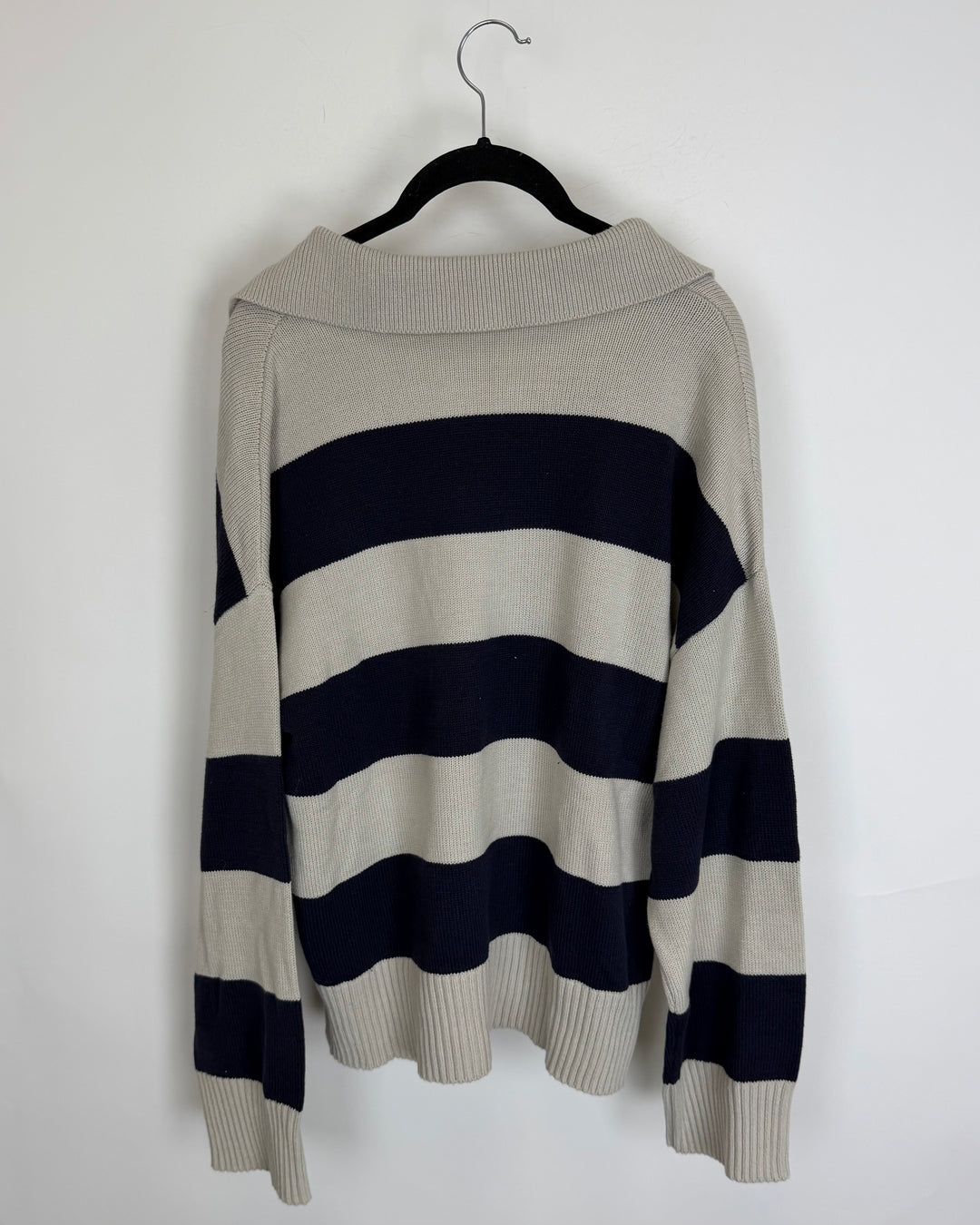 Gray & Navy Collared Sweater - Size 6/8