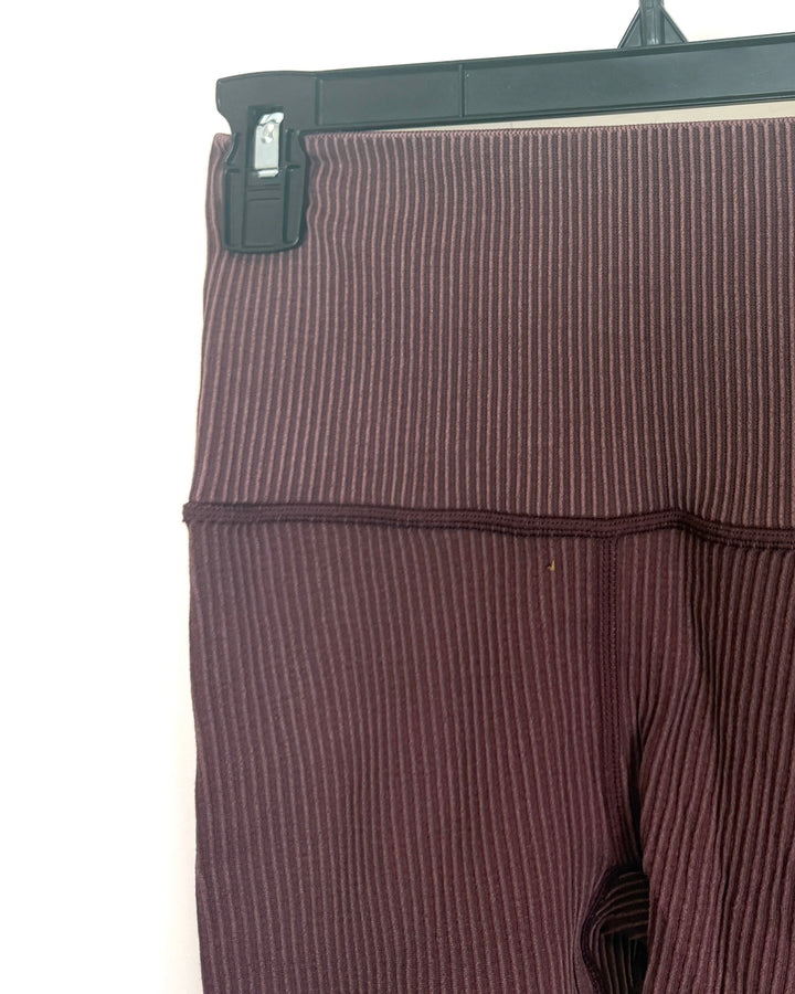 Mauve Ribbed Biker Shorts - Size 0/2
