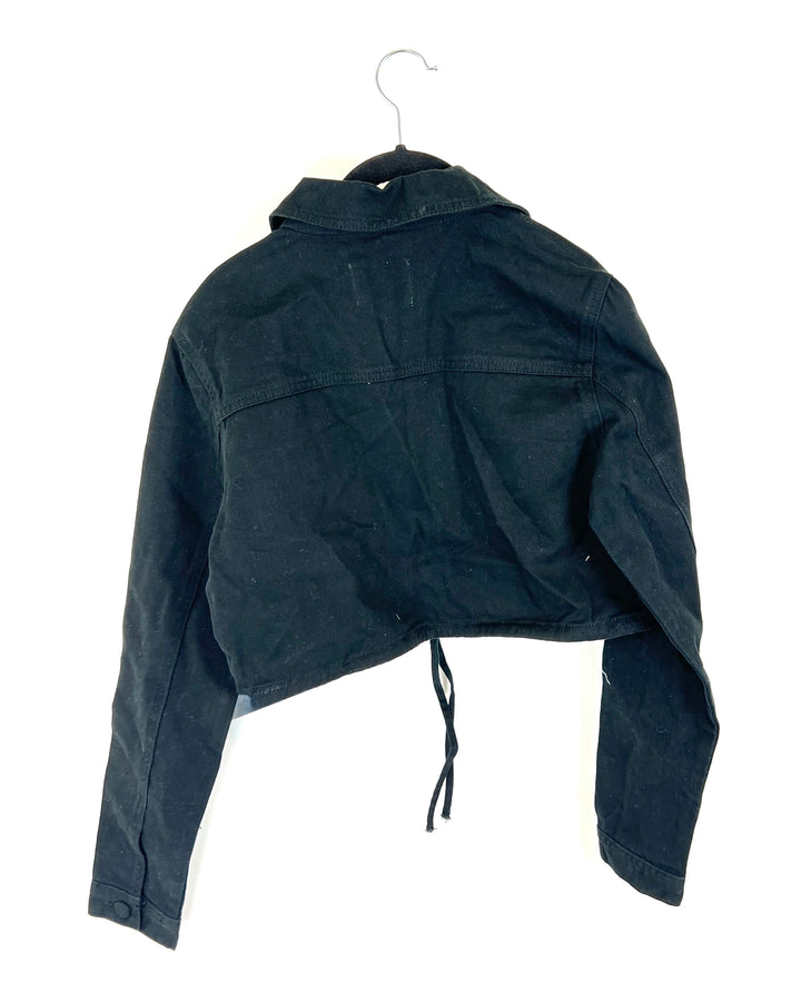 Black Denim Jacket - Size 2/4