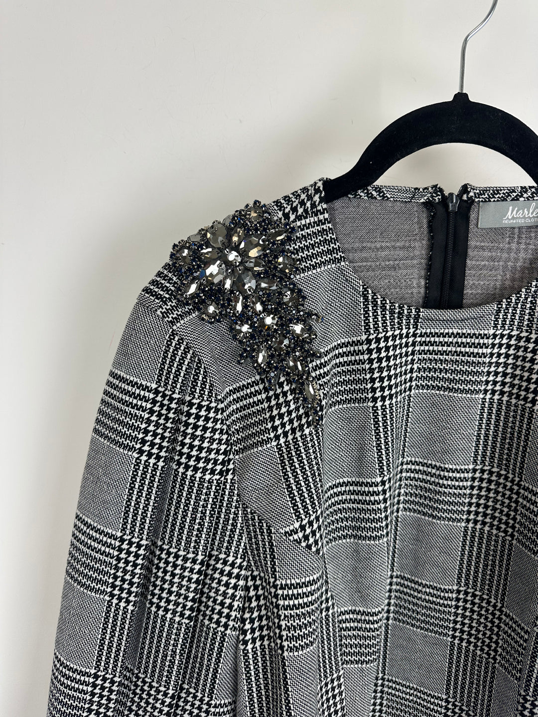 Black and White Houndstooth Top- 6/8