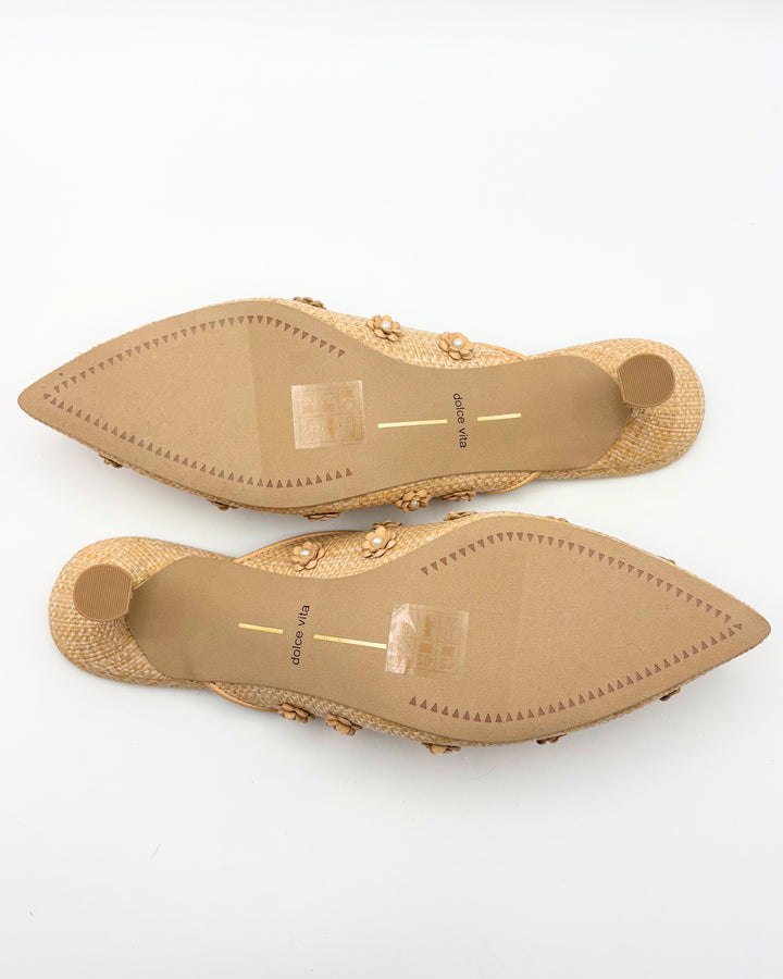 Dolce Vita Floral Raffia Heels - Size 8.5