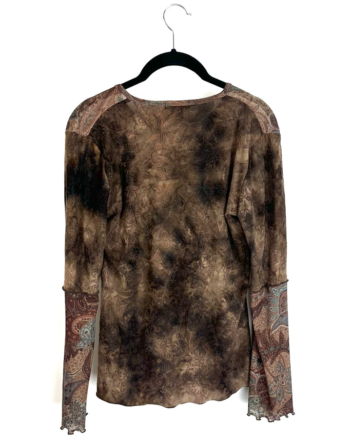 Brown Paisley Top - Small