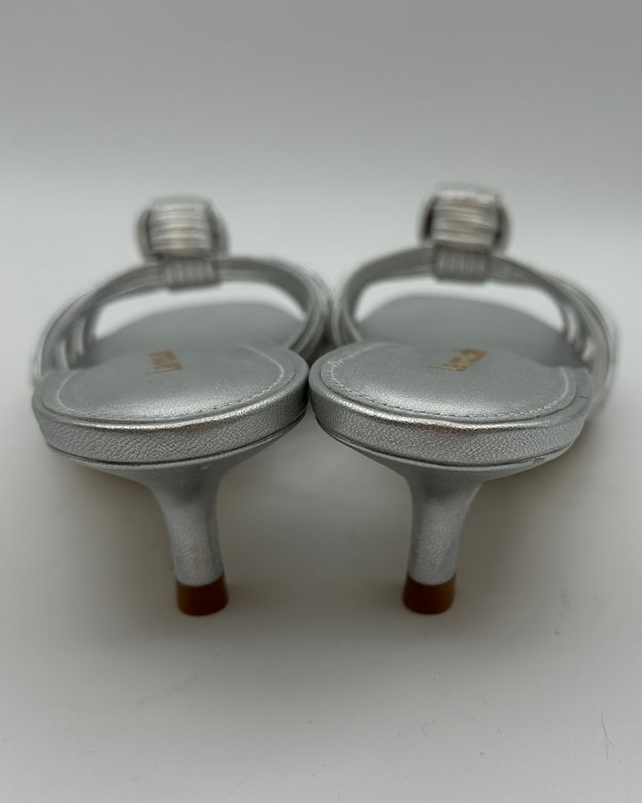 Silver Metallic Mule - Size 7