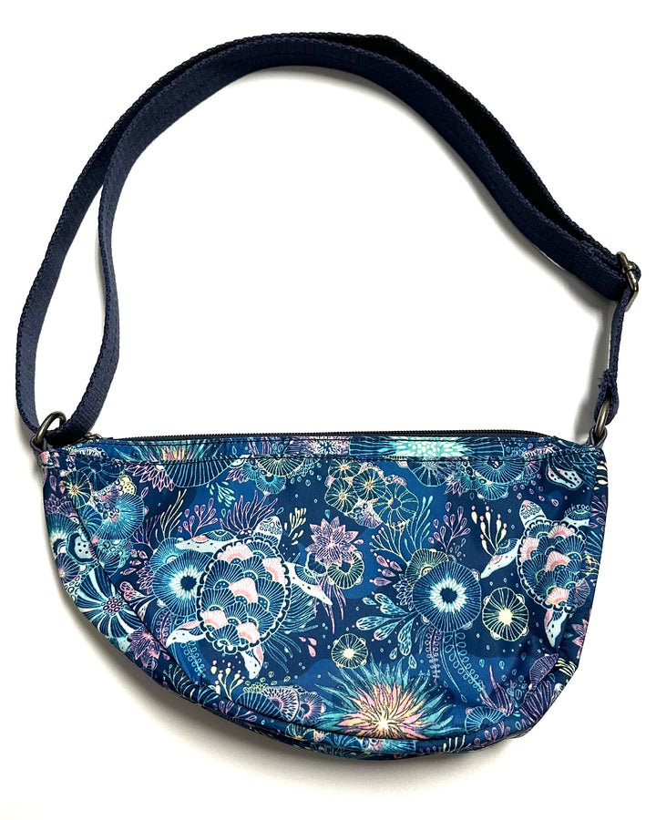 Teal Water Motif Crossbody Sling Bag