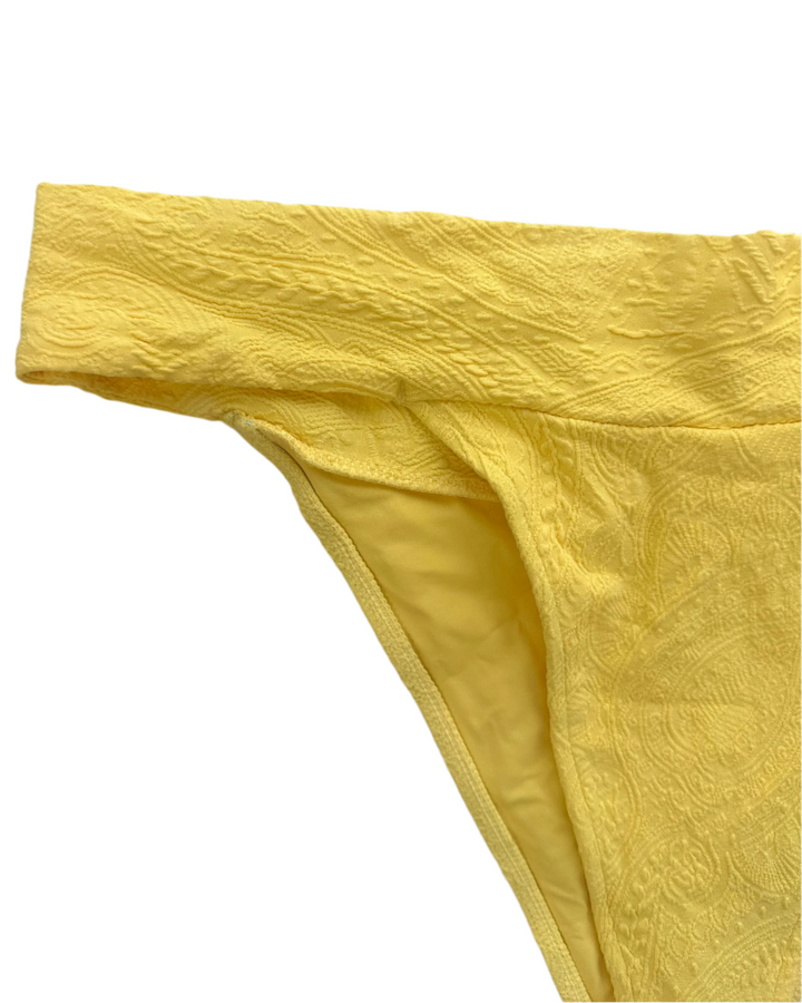 Yellow Embossed Cheeky Bikini Bottom - Extra Large and Extra Extra Large