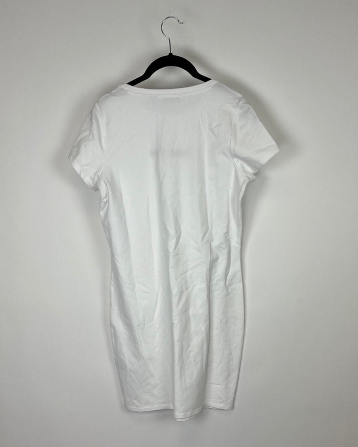 White Short Sleeve Dress - Size 4-6