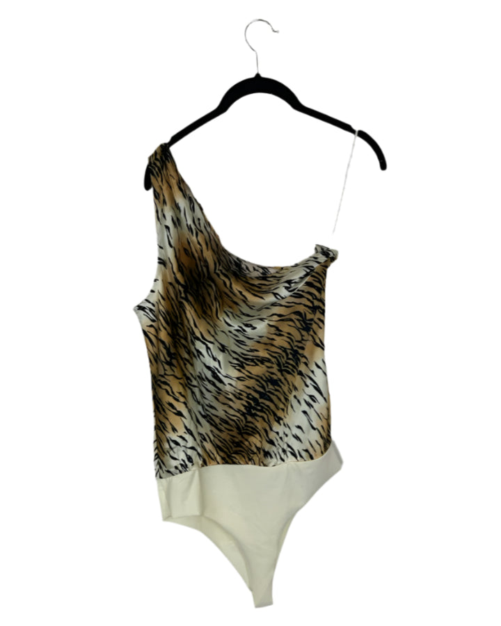 Tiger Print One Shoulder Bodysuit - Extra Extra Small, Extra Small, Small, Medium, Large, And Extra Large