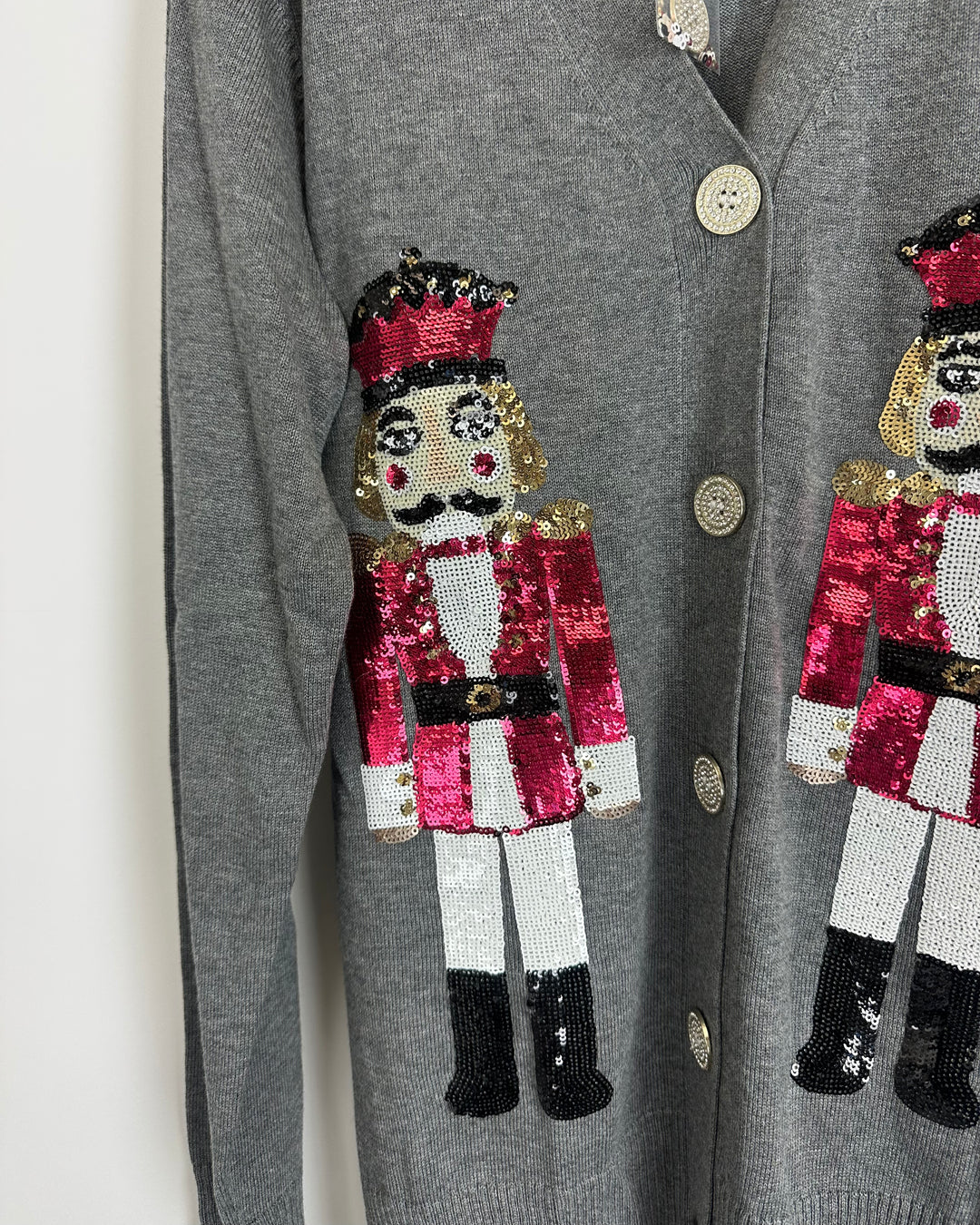 Gray Nutcracker Button Up Cardigan - Size 6/8