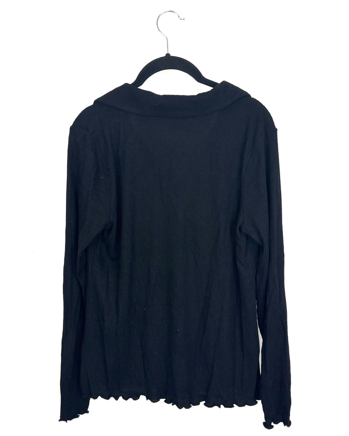 Black Collared Sweater - Size 6/8