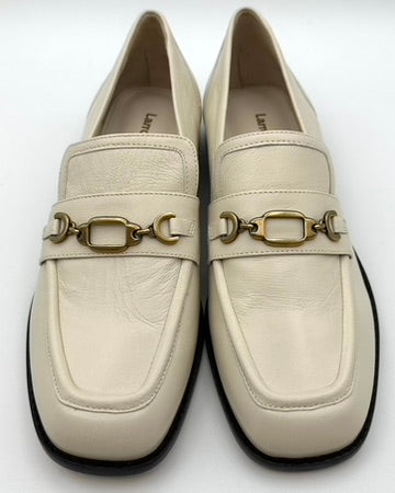 Cream Leather Loafers - Size 7 and 8