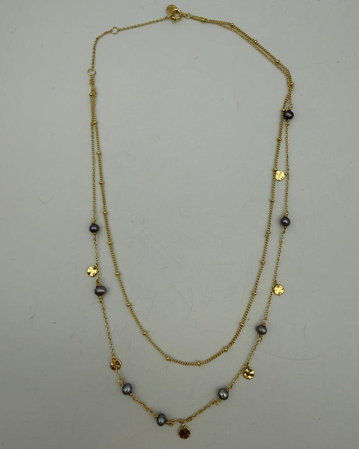 Layered Lavender Beads Necklace