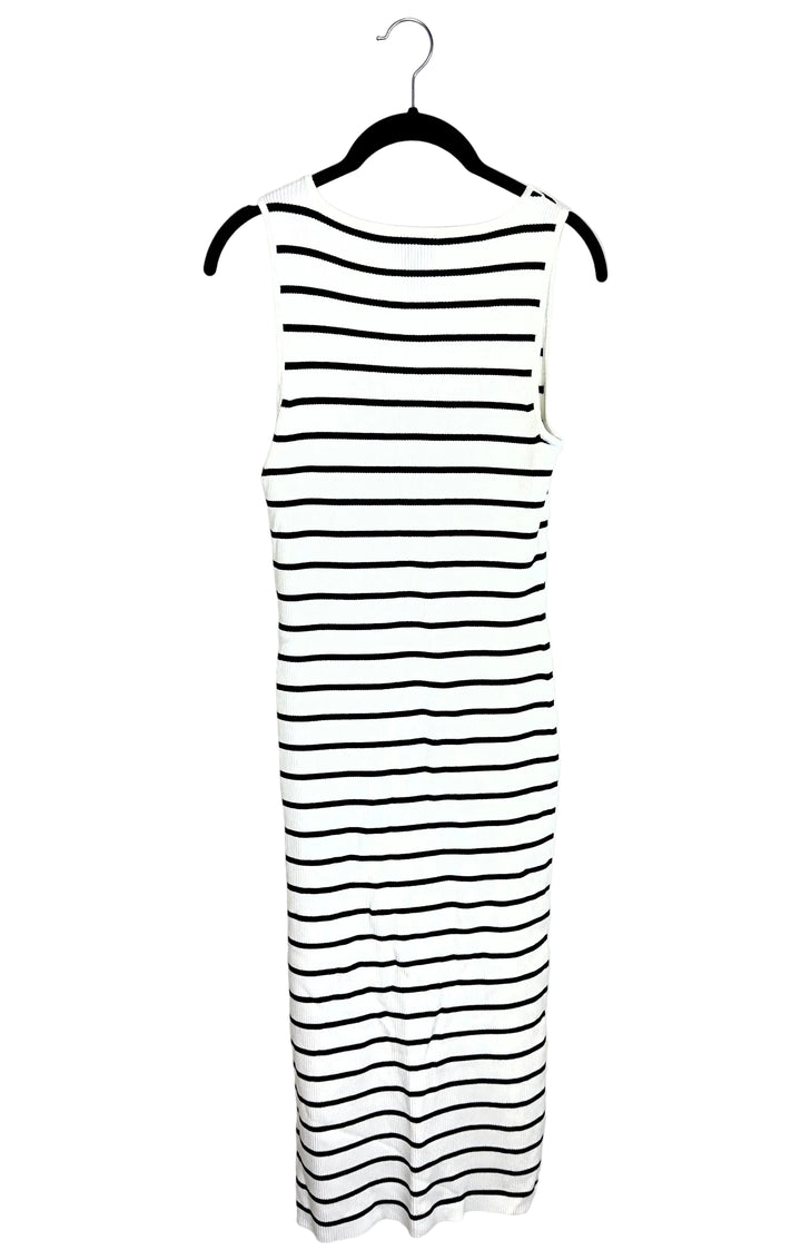 White and Black Stripped Dress - Size 0/2, 4/6