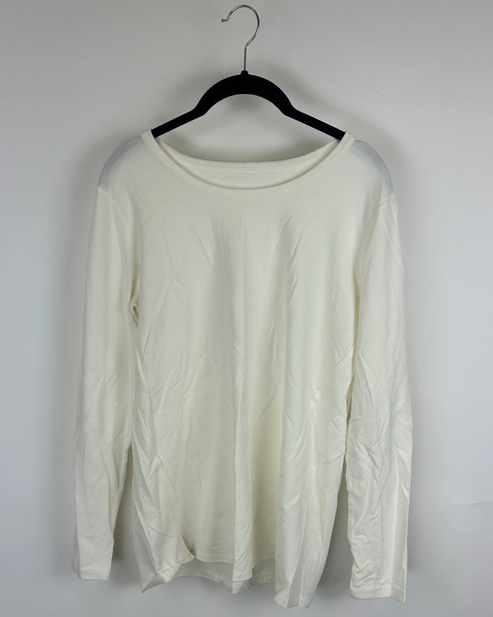 Off-White Long Sleeve Top - Size 6/8