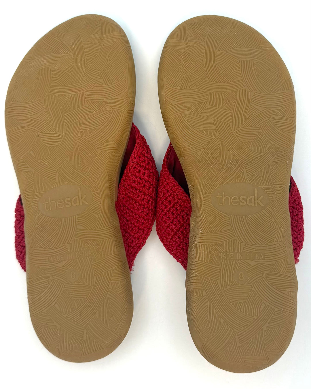Red Crochet Sandals - Size 8