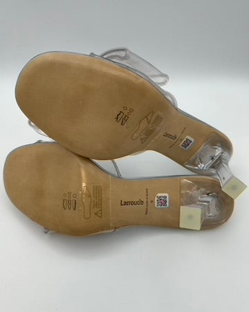 Silver Transparent Bow Heels - Size 9