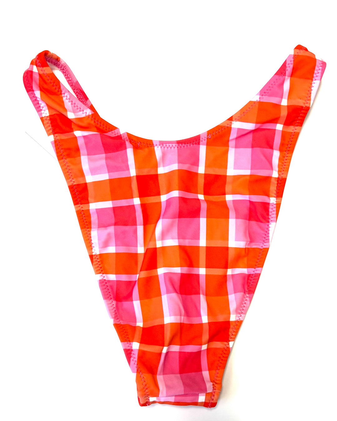Pink and red plaid cheeky bottoms - XS