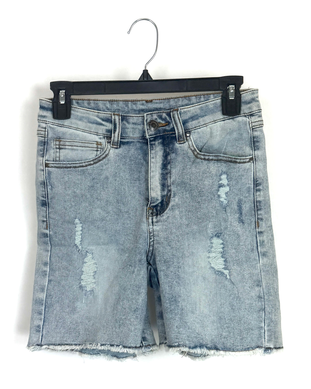 Grey-Blue Ripped Jean Shorts - Size 2/4