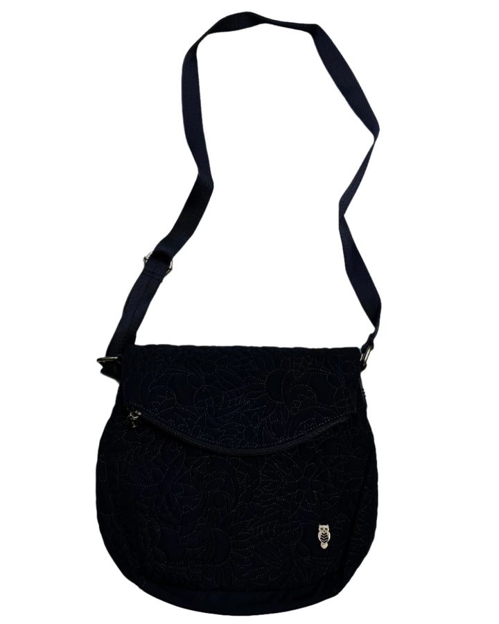 Navy Blue Floral Crossbody Bag