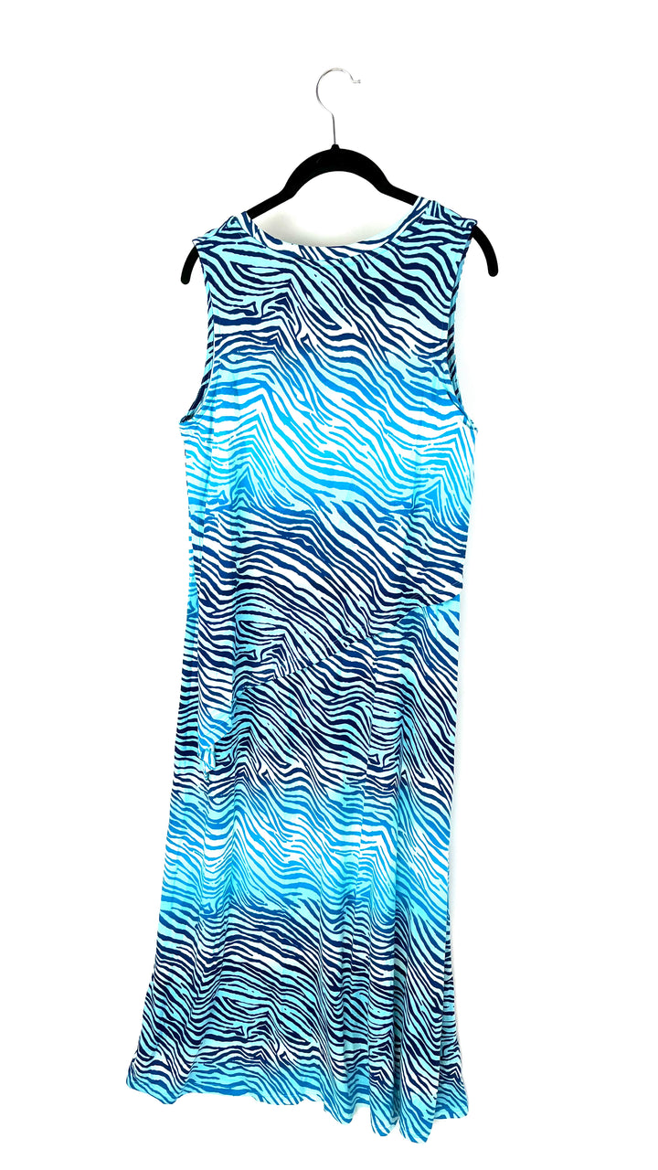 Blue Flowy Maxi Dress - Size 10/12