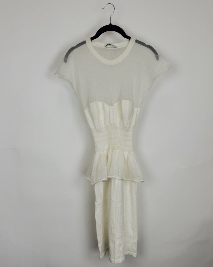 White Sheer Ruffle Dress - Size 2/4
