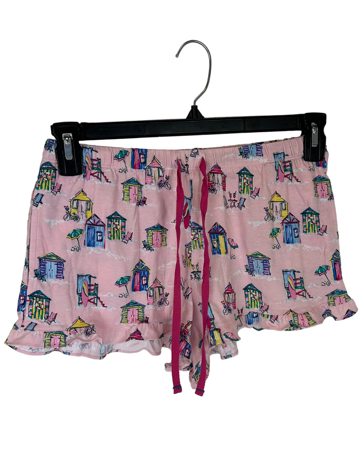 Pink Beach Theme Sleepwear Shorts - Size 2/4