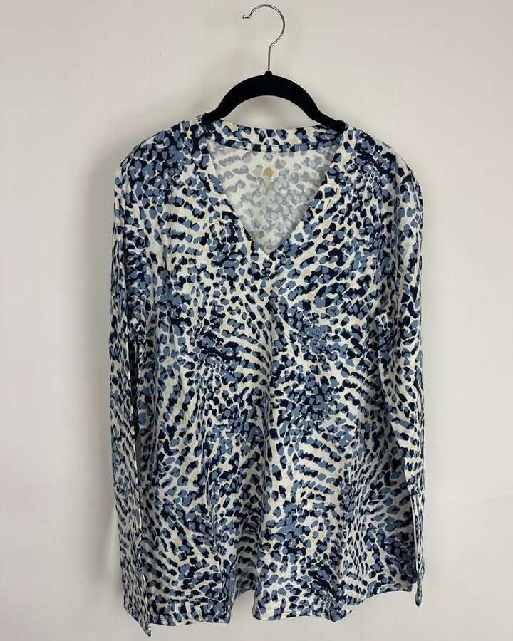 Blue Lightweight Animal Print Top - Size 6/8