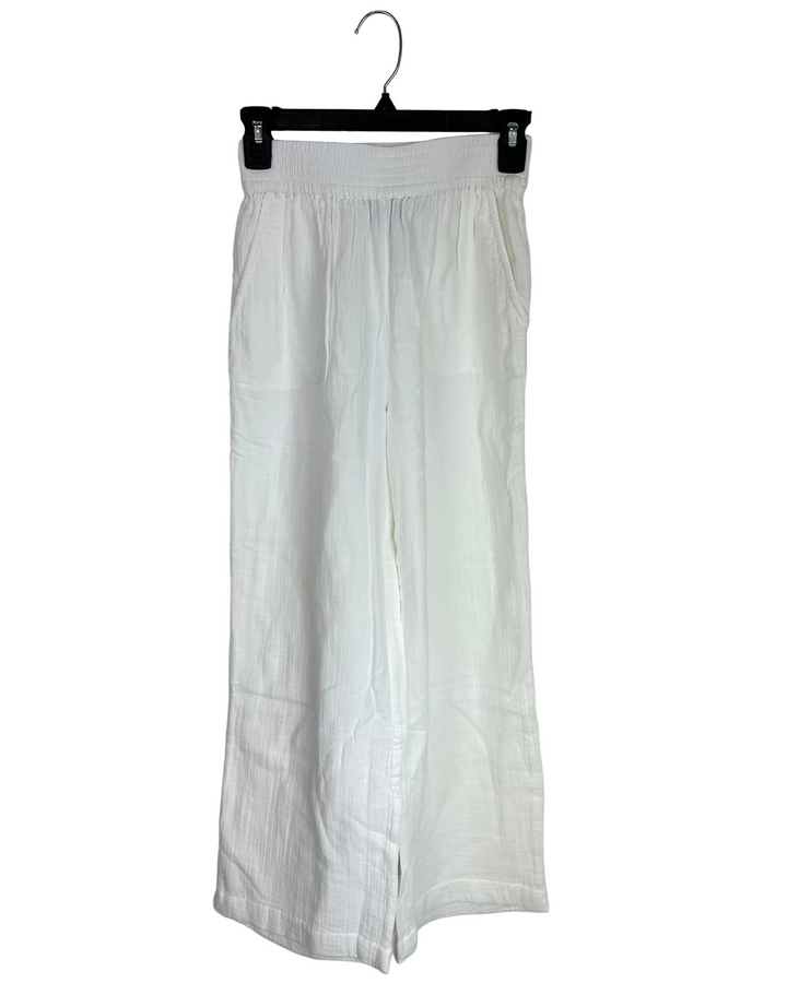 Frost White Wide Leg Trousers - Size 0/2 and 8/10