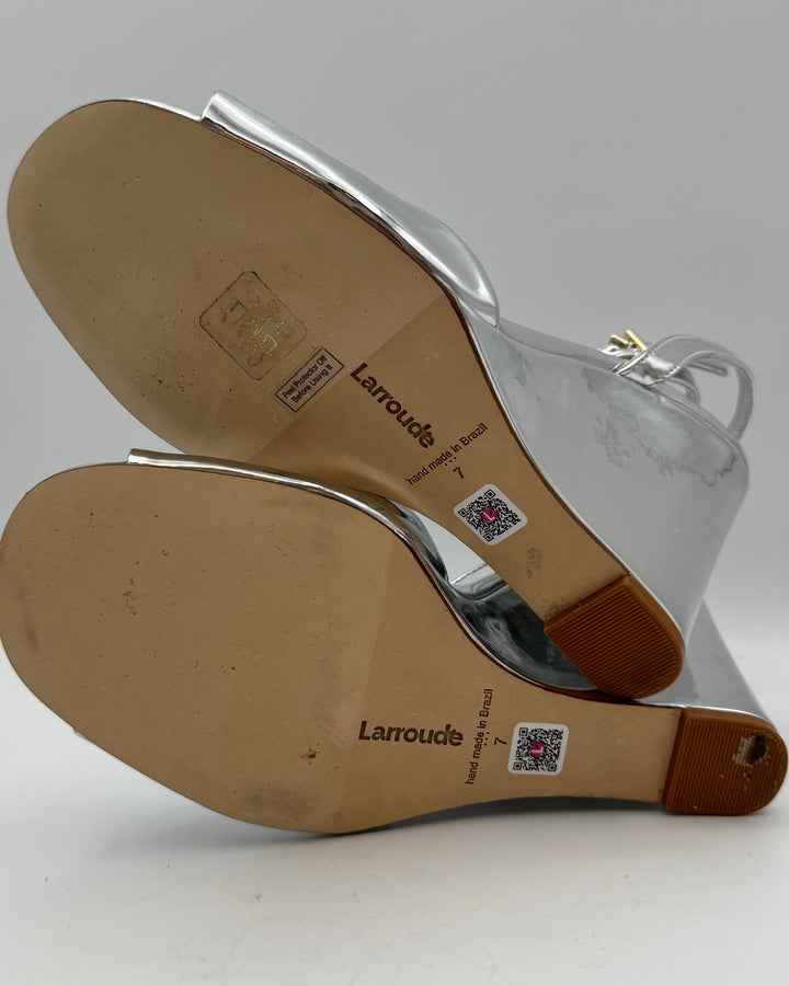 Silver Leather Wedge - Size 6.5 and 7